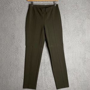 J. Jill Ponte Slim Leg Pants, Elastic Waist, Green Size:XS